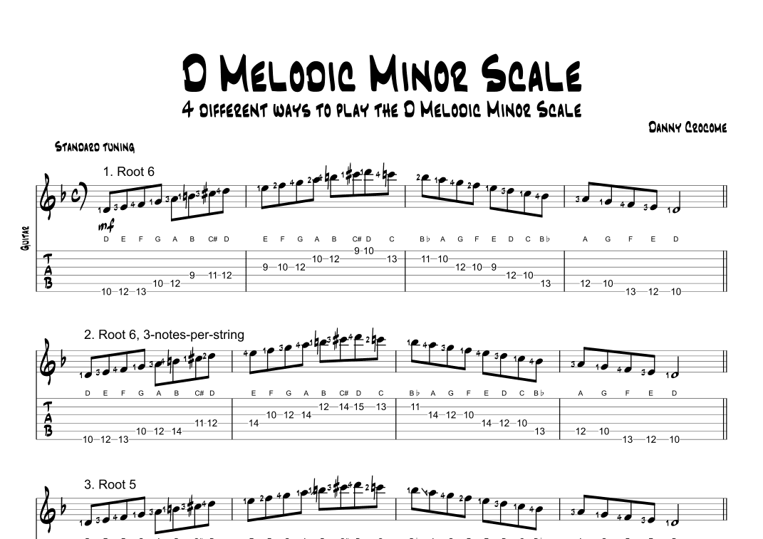 D Melodic Minor Scale (4 Ways to Play)