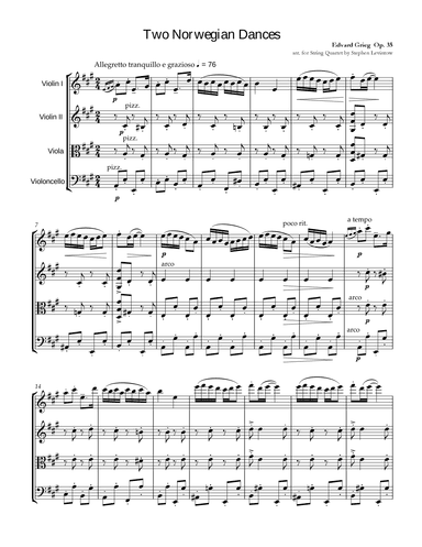 Two Norwegian Dances (arr. Stephen Levintow)