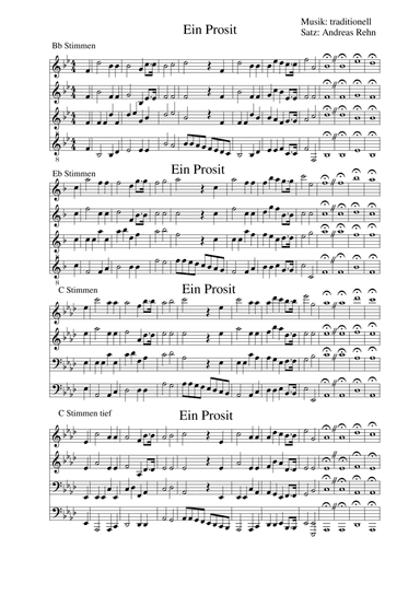 Ein Prosit / Ein Prosit der Gemuetlichkeit / Ein Prosit der Gemütlichkeit (arr. Andreas Rehn)