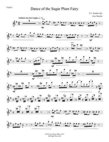 Dance of the Sugar Plum Fairy - Violin 1 (arr. Alex Mueller)