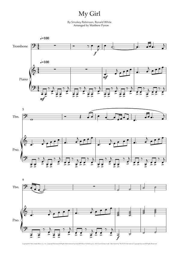 My Girl (arr. Matthew pyeon)