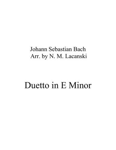 Duetto in E Minor (arr. Nick Lacanski)