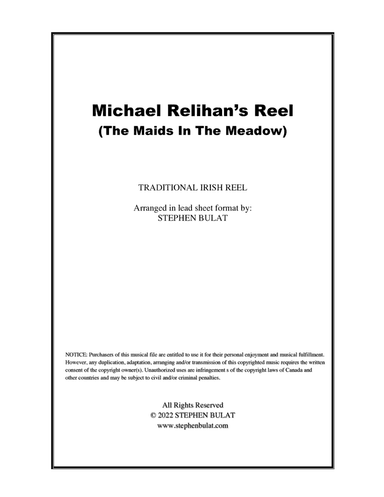 Michael Relihan's Reel (The Maids In The Meadow) - Lead sheet in original key of D (arr. Stephen Bulat)