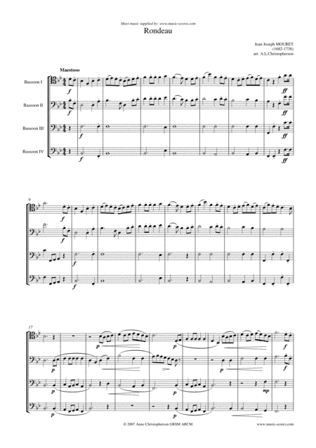Rondeau - Bridal Fanfare - Bassoon Quartet (arr. Anne L Christopherson GRSM ARCM)