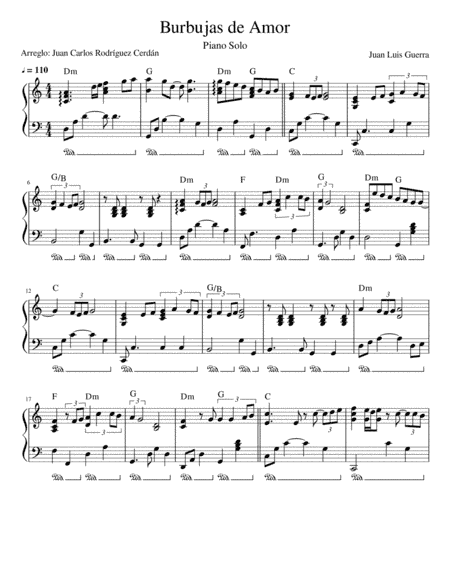 Burbujas De Amor (arr. Juan Carlos Rodriguez Cerdan)