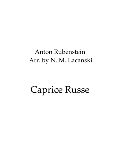 Caprice Russe (arr. Nick M Lacanski)