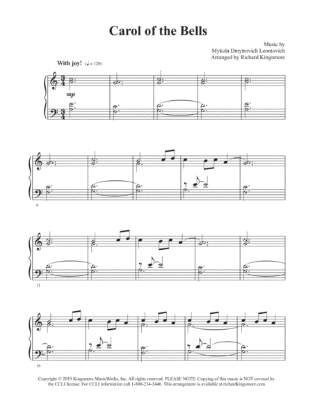 Carol of the Bells (arr. Richard Kingsmore)