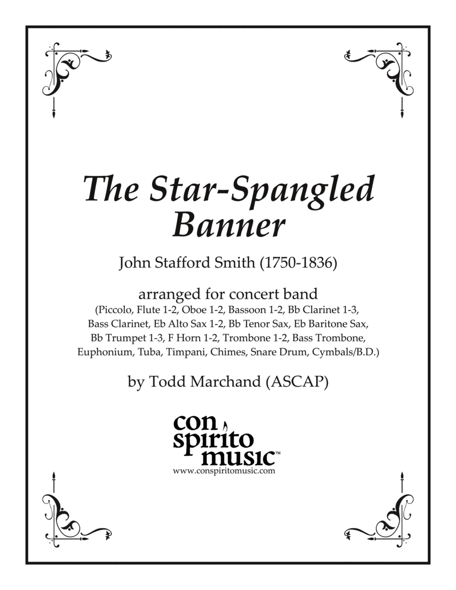 Star-Spangled Banner - concert band (arr. Todd Marchand (ASCAP))