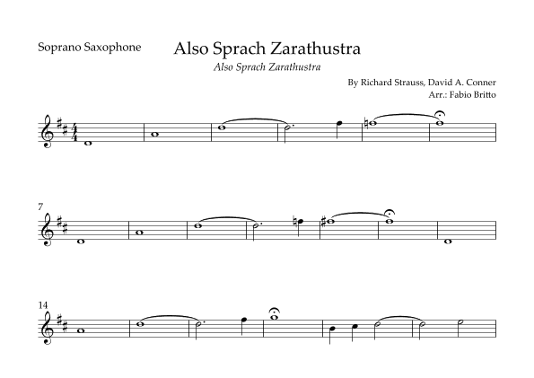 Also Sprach Zarathustra (arr. Fabio Britto)