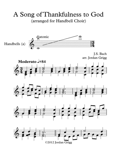 A Song of Thankfulness to God (arranged for Handbell Choir) (arr. Jordan Grigg)