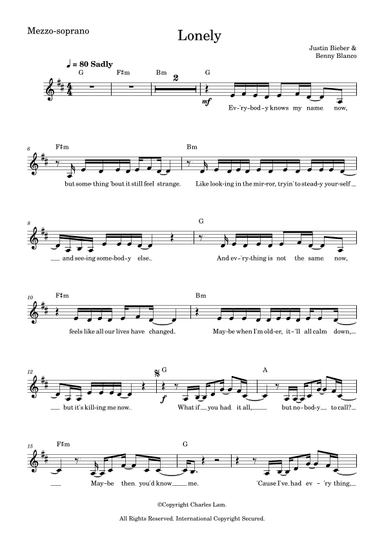 Lonely (arr. Charles Lam)