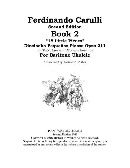 Ferdinando Carulli Second Edition Book 2 "18 Little Pieces" Dieciocho Pequeñas Piezas Opus 211 In T (arr. Michael P. Walker)