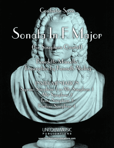 Marcello - Sonata in F Major (for Saxophone Quartet SATB or AATB) (arr. Kenneth Abeling)