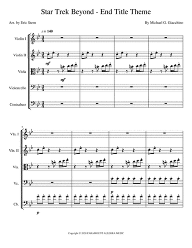 Star Trek Beyond - End Title Theme (arr. Eric Stern)