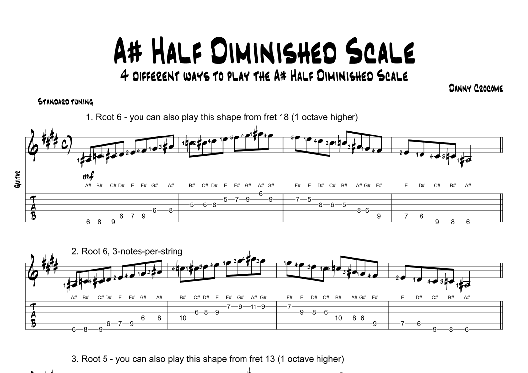 A# Half Diminished Scale (4 Ways to Play)