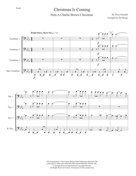 Christmas Is Coming  from A CHARLIE BROWN CHRISTMAS (arr. Jim Bicigo)