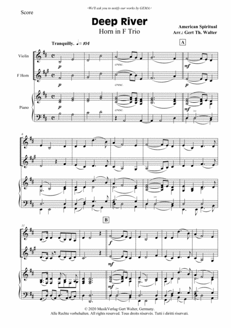 Deep River (arr. Gert Th. Walter)