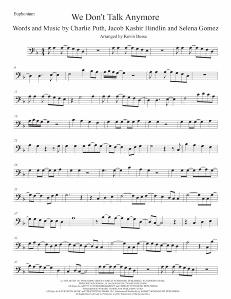 We Don't Talk Anymore (arr. Kevin Busse)