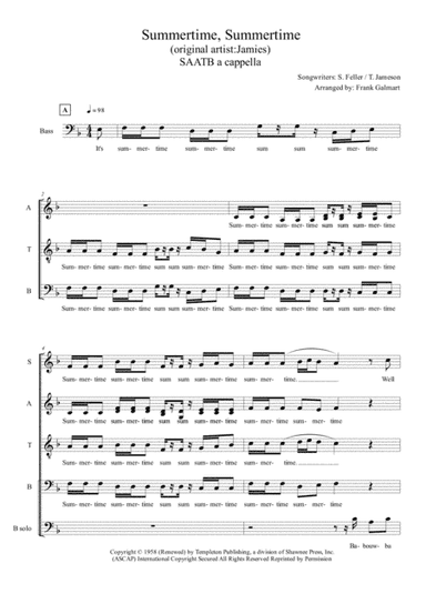 Summertime, Summertime (arr. Frank Galmart)