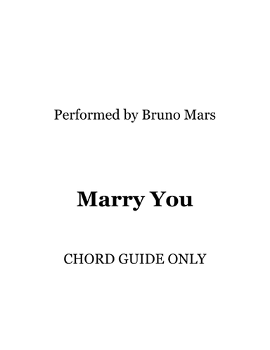 Marry You (arr. RWM)