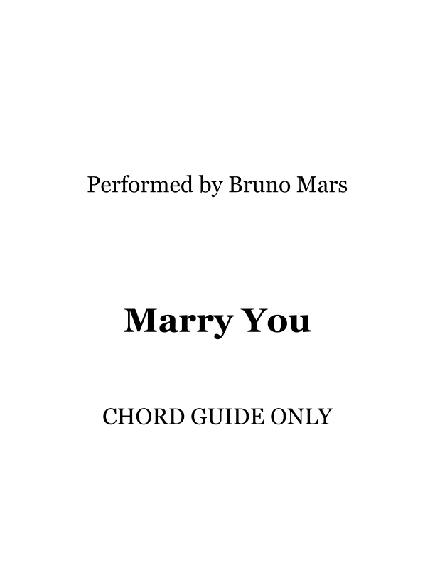 Marry You (arr. RWM)
