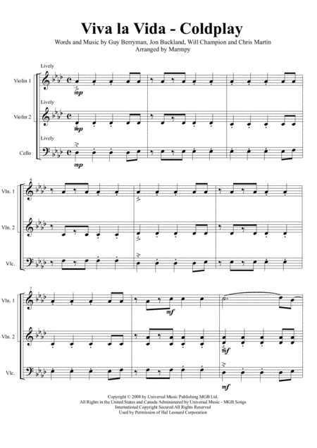 Viva La Vida (arr. Marmpy)