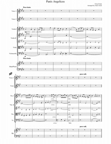 Cesar Frank : Panis Angelicus for 2 Voices and String Orchestra with Piano or Harp in A (arr. Amir Awad)