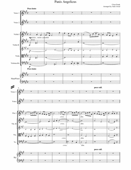 Cesar Frank : Panis Angelicus for 2 Voices and String Orchestra with Piano or Harp in A (arr. Amir Awad)