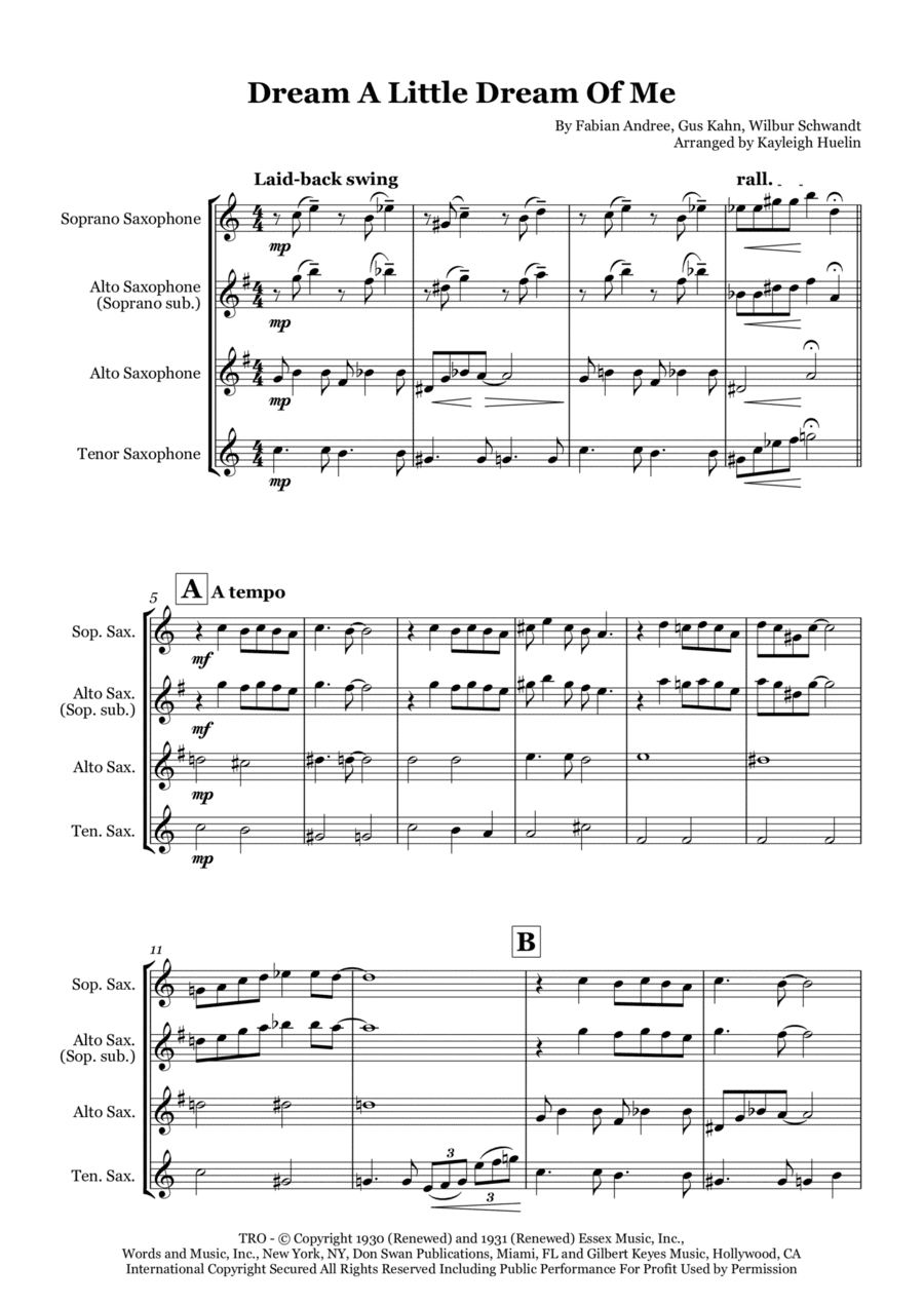 Dream A Little Dream Of Me (arr. Kayleigh Huelin)