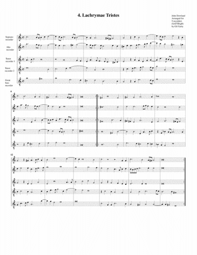 Lachrimae tristes (4, 1604) (arrangement for 5 recorders) (arr. Gil Garty)
