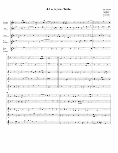 Lachrimae tristes (4, 1604) (arrangement for 5 recorders) (arr. Gil Garty)