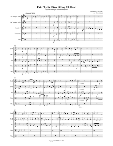 Fair Phyllis I Saw Sitting All Alone (arr. Chris Palucsis)