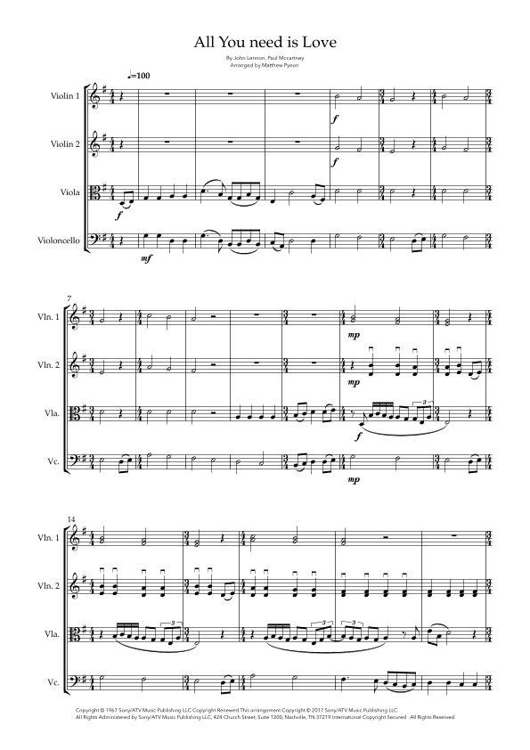 All You Need Is Love (arr. Matthew pyeon)