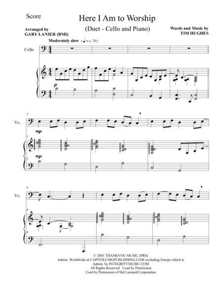 Here I Am To Worship (arr. Gary Lanier)
