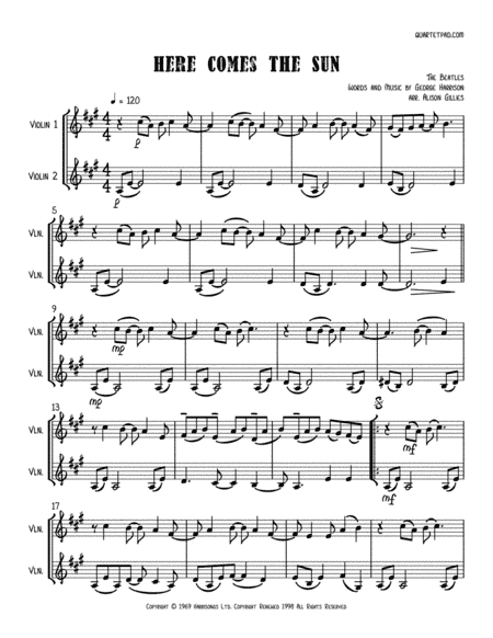 Here Comes The Sun (arr. Alison Gillies)