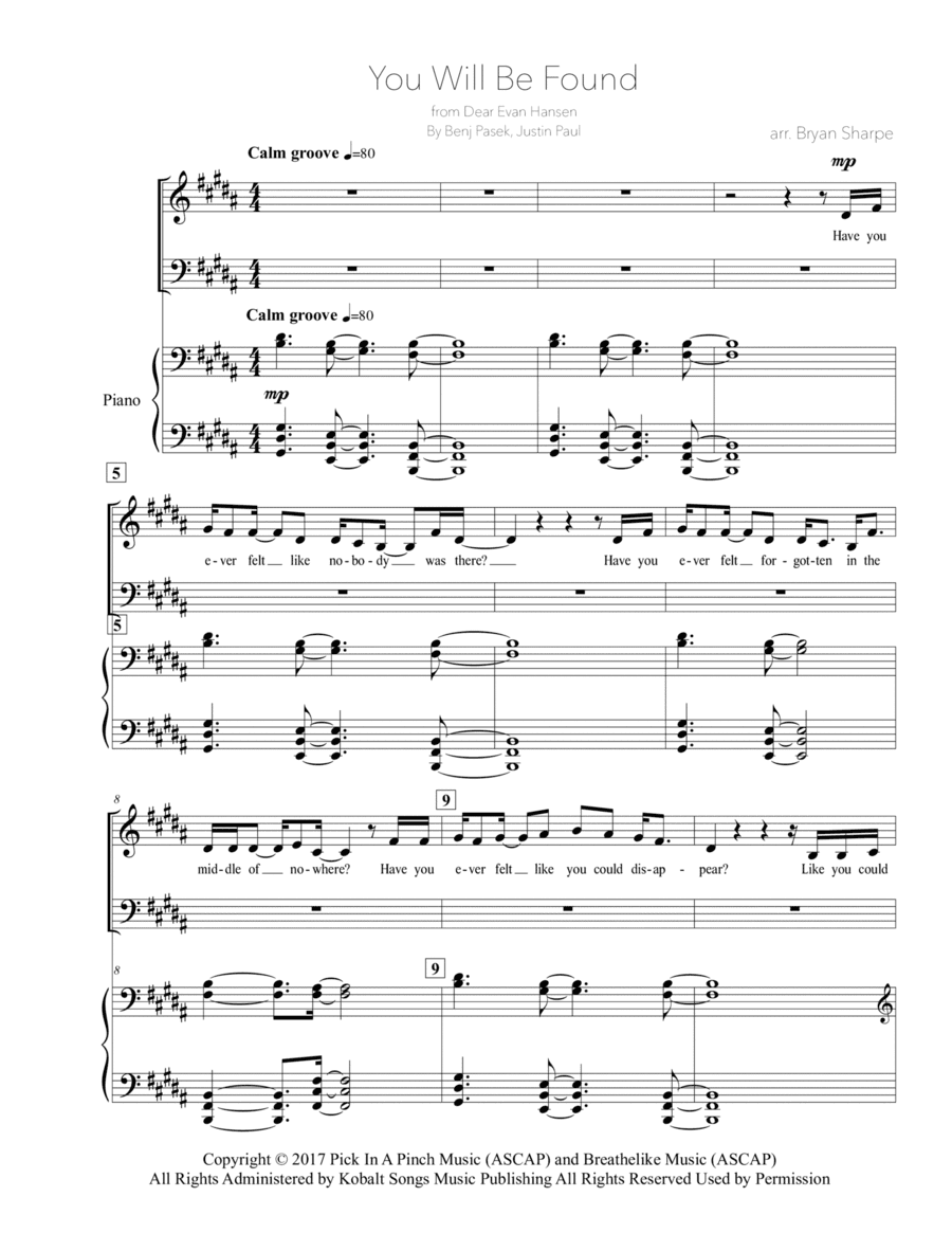 You Will Be Found (arr. Bsharpe Music)