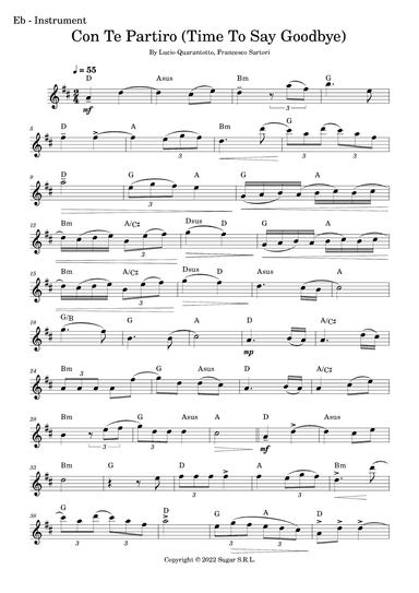 Con Te Partiro (time To Say Goodbye) (arr. Fabio Eduardo de Oliveira)