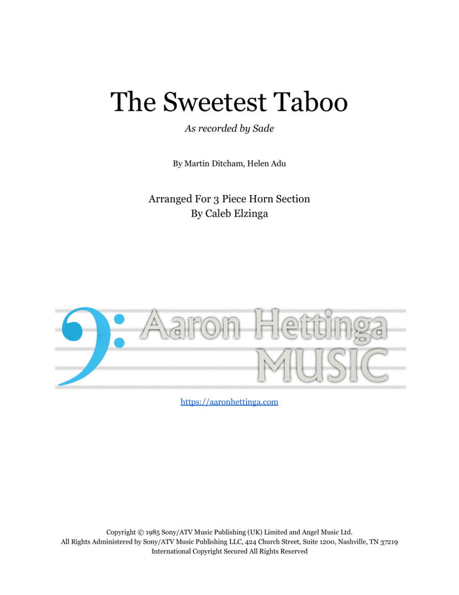 The Sweetest Taboo (arr. Caleb Elzinga)