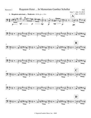 Requiem Octet ... In Memoriam Gunther Schuller (2015) 2nd bassoon part