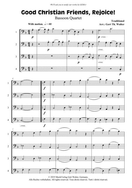 Good Christian Friends, Rejoice! (arr. Gert Th. Walter)