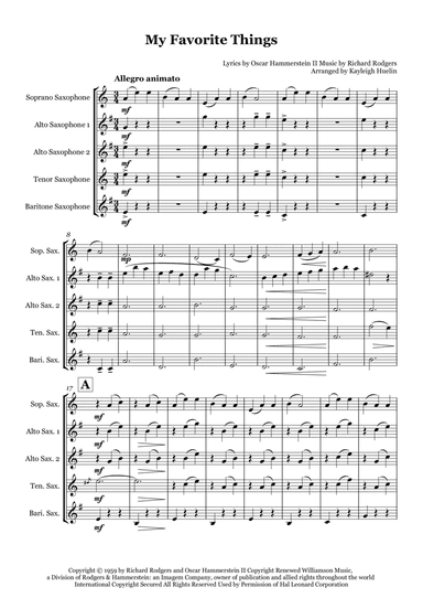 My Favorite Things (arr. Kayleigh Huelin)