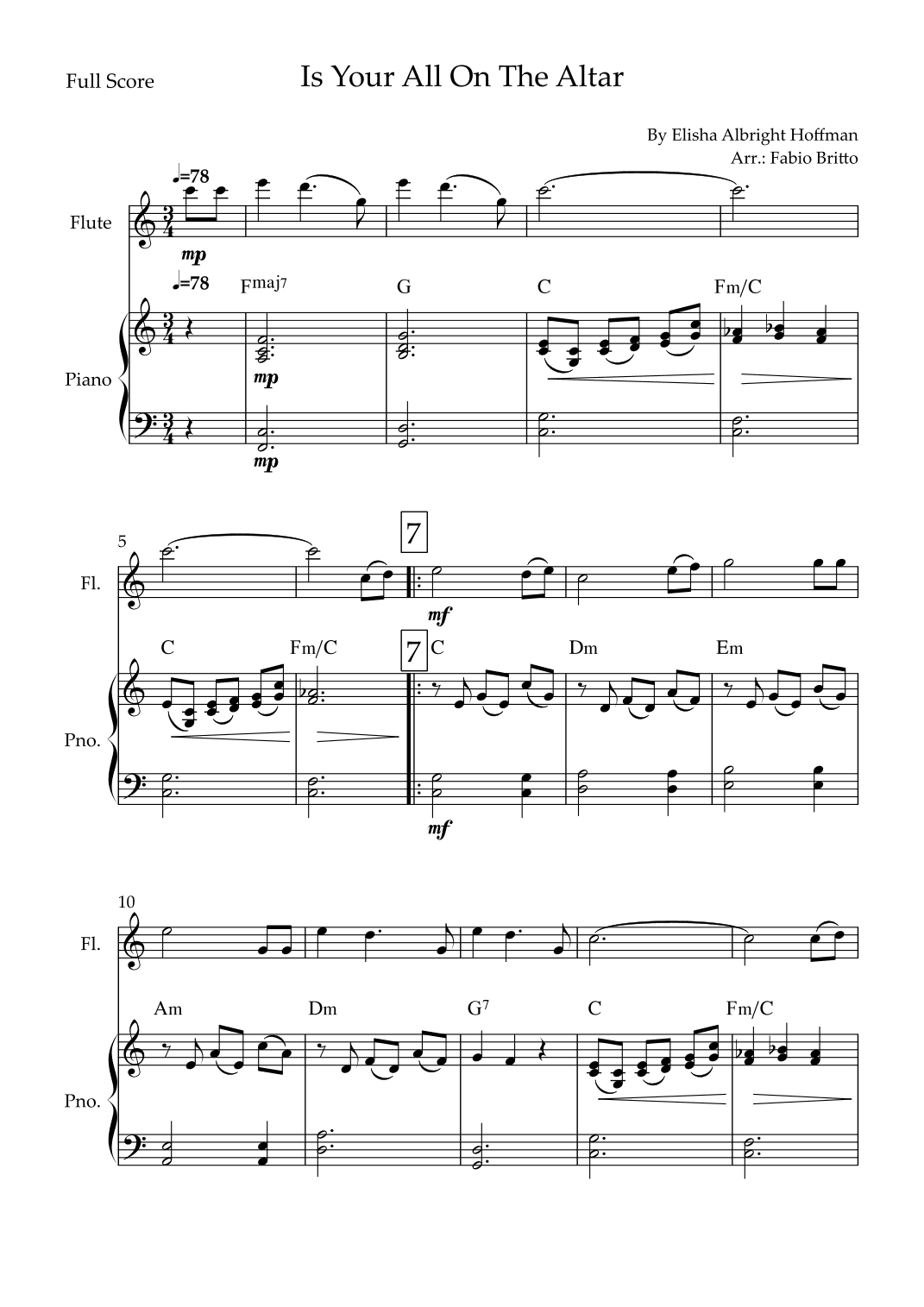 Is Your All On The Altar? (arr. Fabio Britto)