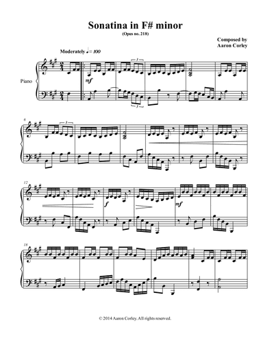 Sonatina in F-sharp minor, no. 1