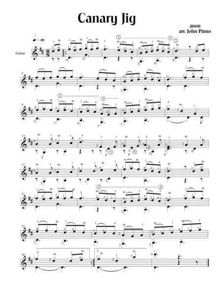 Canary Jig (solo classical guitar) (arr. John Pinno)