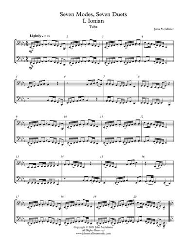 Seven Modes, Seven Duets - Tuba