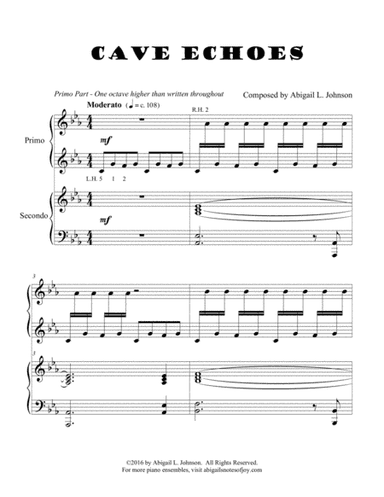 Cave Echoes (Intermediate Piano Duet)