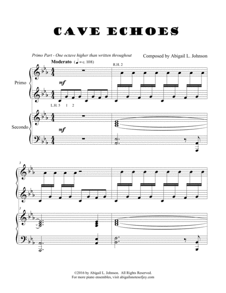 Cave Echoes (Intermediate Piano Duet)