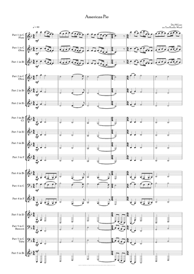 American Pie (arr. Tom Rundle-Wood)
