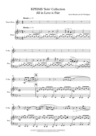 All In Love Is Fair (arr. Kevin P Holdgate)