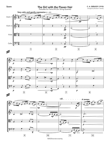 La Fille aux Cheveux de Lin (The Girl with the Flaxen Hair) (arr. Brandon C Stanley)